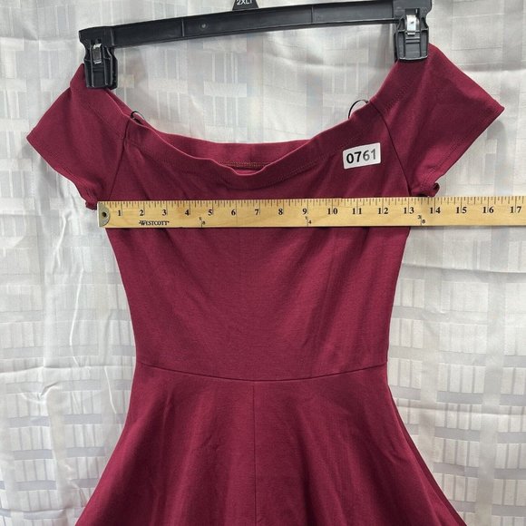 Windsor Womens Dress High Low Stretch Off Shoulder Color Red Burgundy Size S - Picture 8 of 16